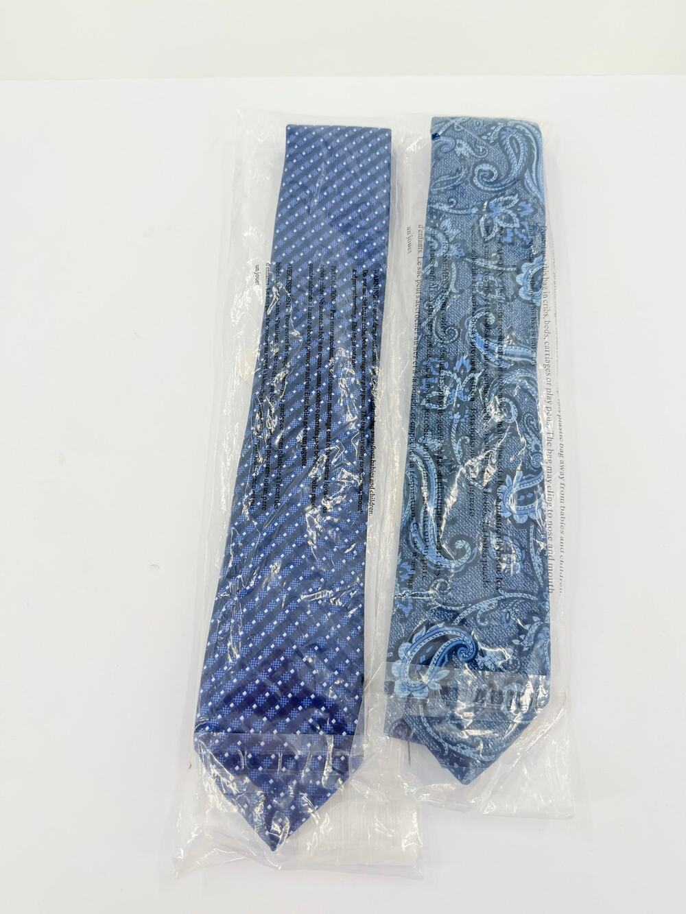 Lot 2 NWT Bespoke New York Kohl's Mens Ties Blue Paisley Dot Navy 410